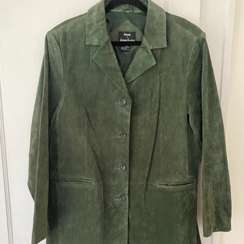Dennis Basso Emerald Green Suede Jacket